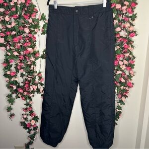 🌹Sportina Black Sports Pants Large Vintage Ski Pants Outdoor Winter Warm Cold